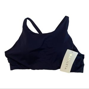 Athleta High Neck Bikini Top NWT Large Dress Blue (Navy)
